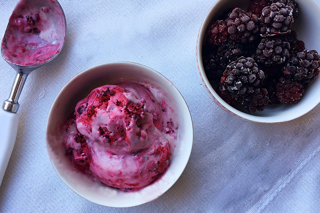 Blackberry and cardamom ice cream recipe