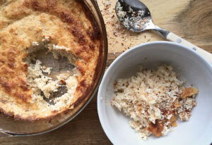 Coconut baked rice pudding